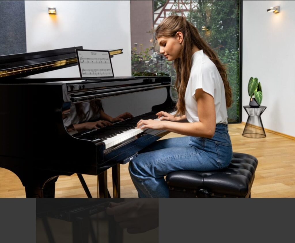 Dziewczyna ćwiczy w ciszy